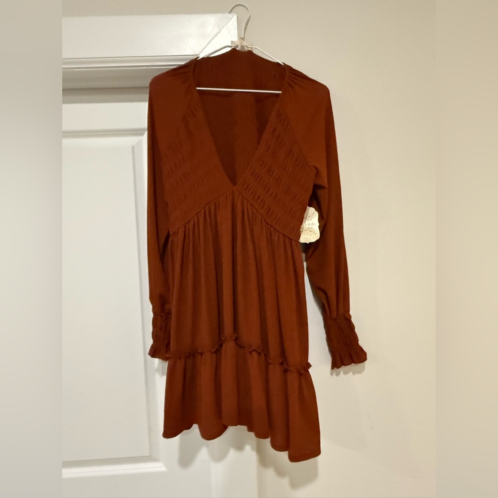 Rust Long Sleeve Dress
